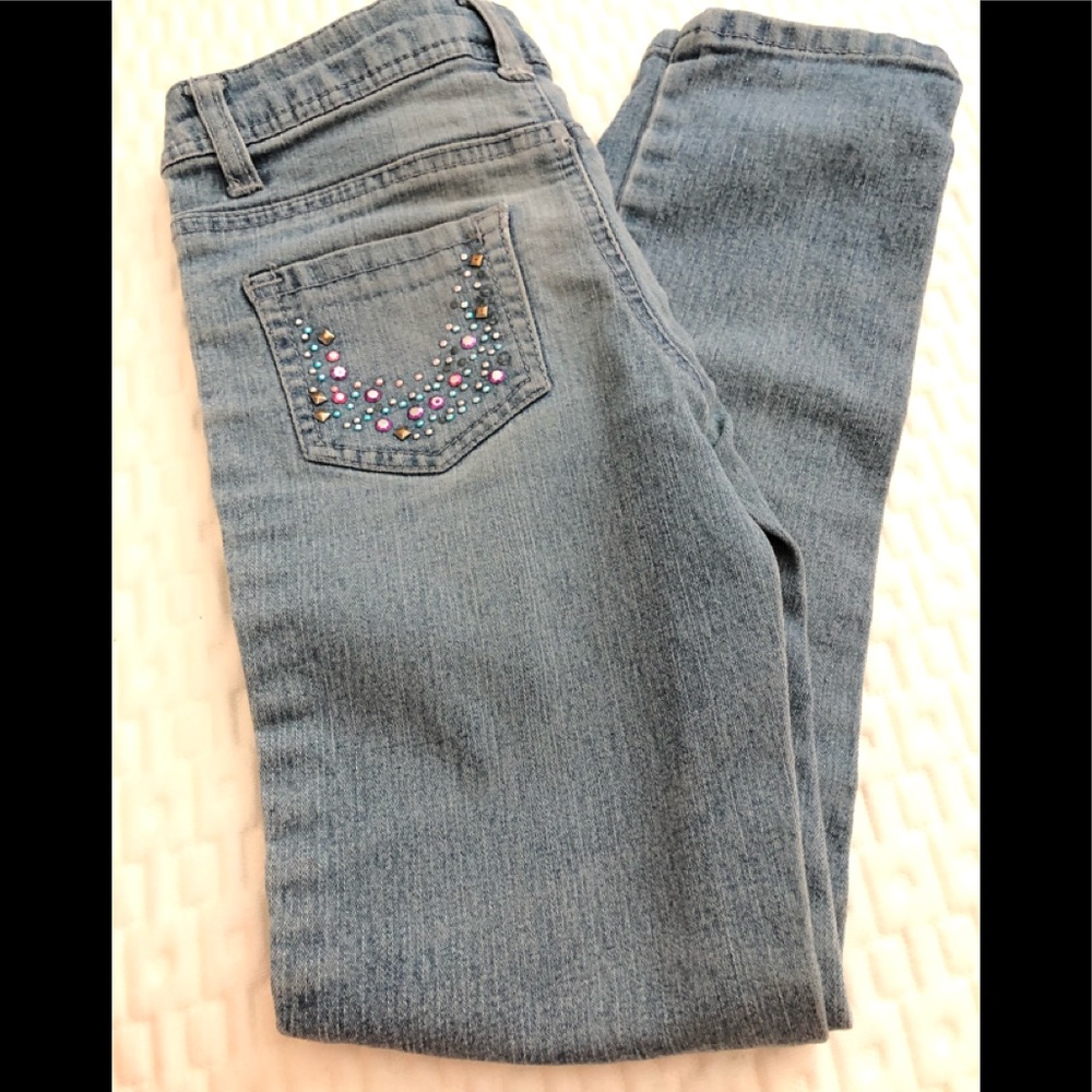 🏵 PINK KISS - Girls Jeans size 7 -light wash